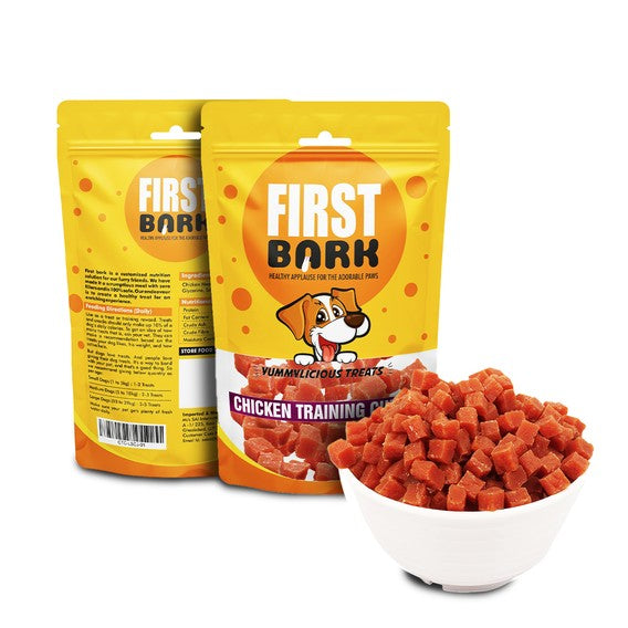 First Bark Jerky Dog Treats-Chicken Training Cubes-70g