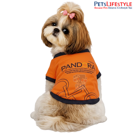 Petaholic "PANDORA" Graphic Print Summer Collection Round Neck Dog T-Shirt | Soft Cotton Summer Wear for Dogs