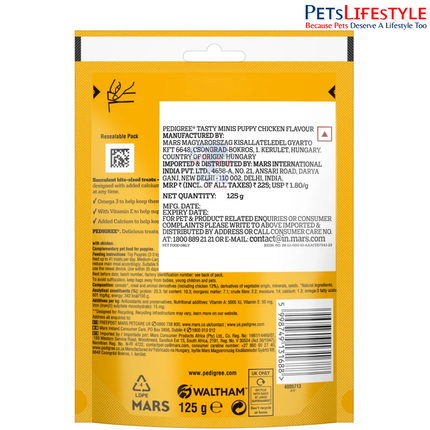 Pedigree Tasty Minis Cubes Puppy Dog Treat – With Chicken