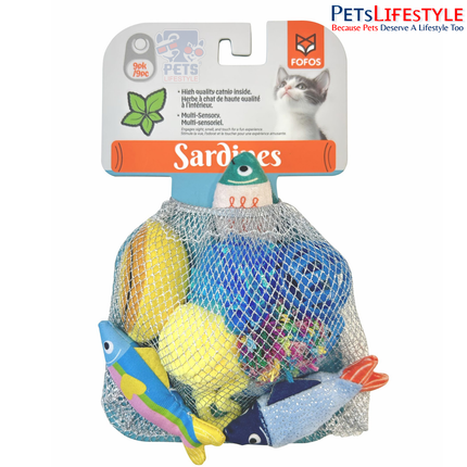 FOFOS Sardine Fish Cat Toy (Pack of 9) – Value Pack Catnip Fish for Kittens & Cats