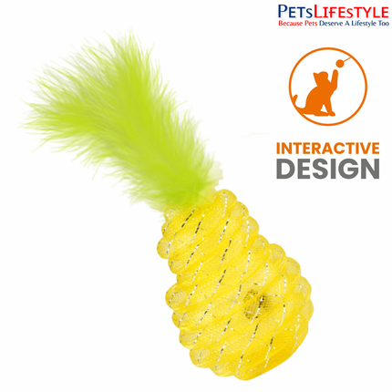 Fofos Fruity Netting Ball Cat Toy (Assorted) – Fruit-Themed Netting Ball with Bell Inside for Kittens & Cats
