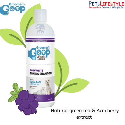 Groomer's Goop Snow White Toning Shampoo for Dogs & Cats – 473 ml