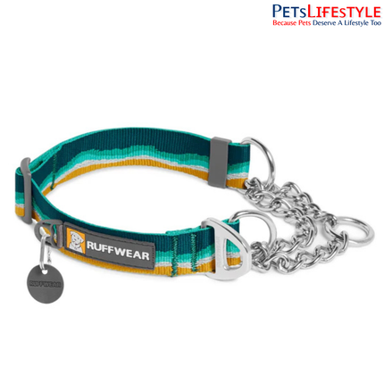 Ruffwear Chain Reaction Martingale Dog Collar Seafoam | Reflective Limited-Cinch Training Collar with Stainless Steel Chain