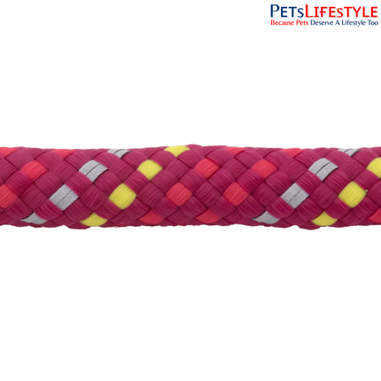 Ruffwear Knot-a-Collar Hibiscus Pink | Reflective Climbing Rope Dog Collar with Aluminum V-Ring