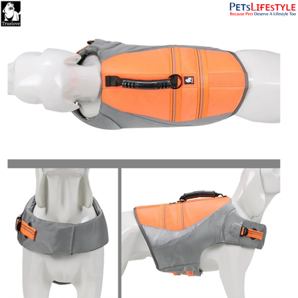 Truelove Dog Life Jacket – Orange – Waterproof Safety Swim Vest