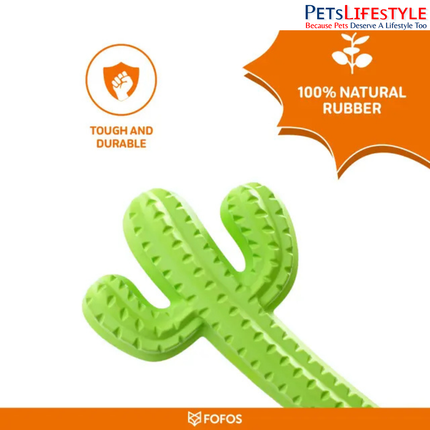 FOFOS Dog Chew Toy Cactus – Textured Rubber Chew Toy for Dogs | Assorted Colours
