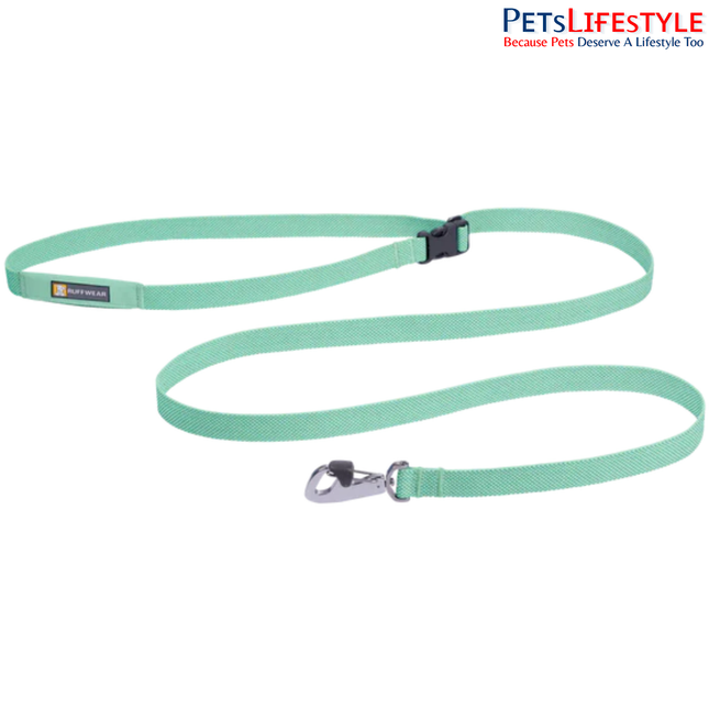 Ruffwear Flagline Dog Leash Sage Green | Lightweight Hands-Free Running & Hiking Leash for Dogs