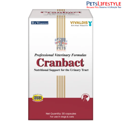 Vivaldis Cranbact Capsules for Dogs & Cats – Cranberry Urinary Tract Support (Pack of 30)