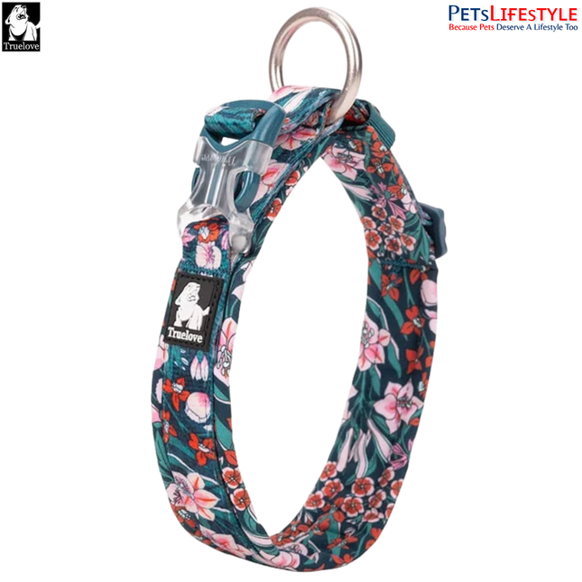 Truelove Floral Camouflage Dog Collar – Navy Blazer, Stylish and Comfortable