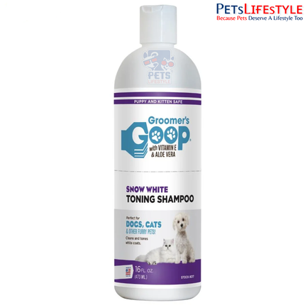 Groomer's Goop Snow White Toning Shampoo for Dogs & Cats – 473 ml