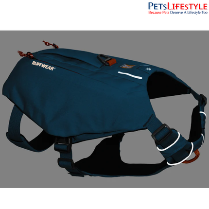 Ruffwear Switchbak™ Dog Harness – Blue Moon | Padded Adventure Harness with Storage Pockets