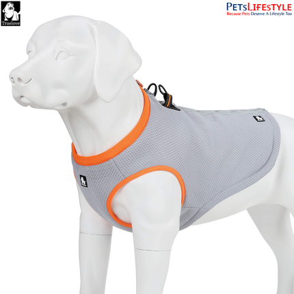 Truelove Cooling Vest for Dogs – Grey / Orange – Evaporative Cooling Harness