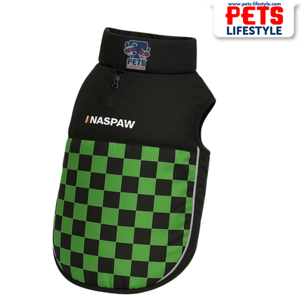 PᴇᴛsLɪғᴇsᴛʏʟᴇ Racing Jacket Dog Winter Coat (Green) – Windproof, Waterproof, Ultra Warm Fleece Lined Pet Jacket