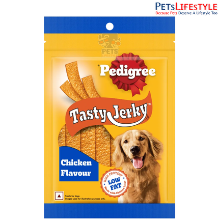 Pedigree Tasty Jerky Adult Dog Treat – Chicken Flavour | Soft Chewy High-Protein Dog Treat | 70 g