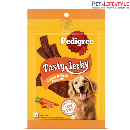 Pedigree Tasty Jerky Dog Treats – Carrot & Herb Flavour 70 g