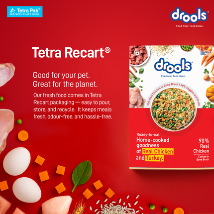 Drools Tetra Pack Real Chicken Turkey Wet Dog Food
