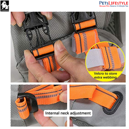 Truelove Dog Life Jacket – Orange – Waterproof Safety Swim Vest