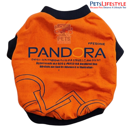 Petaholic "PANDORA" Graphic Print Summer Collection Round Neck Dog T-Shirt | Soft Cotton Summer Wear for Dogs