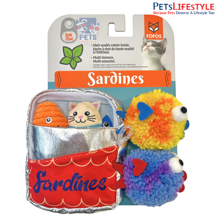 FOFOS Sardine Fish Cat Toy (Pack of 5) – Catnip-Filled Fish for Kittens & Cats