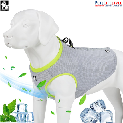 Truelove Cooling Vest for Dogs – Gray / Yellow – Evaporative Cooling Harness