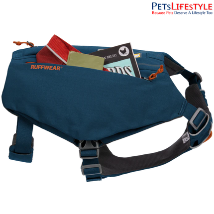 Ruffwear Switchbak™ Dog Harness – Blue Moon | Padded Adventure Harness with Storage Pockets