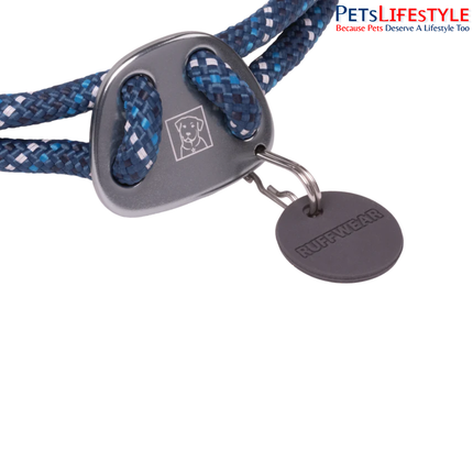 Ruffwear Knot-a-Collar Blue Moon | Reflective Climbing Rope Dog Collar with Aluminum V-Ring