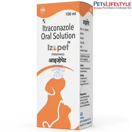 Intas Izopet Itraconazole Syrup for Dogs and Cats (100ml)