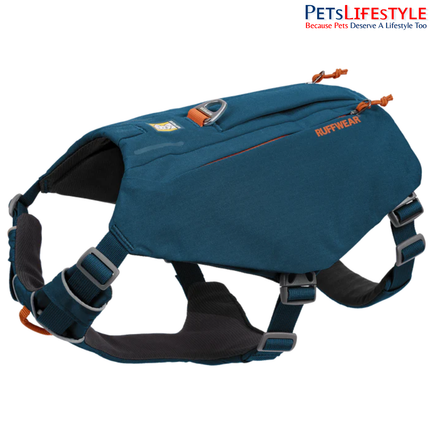 Ruffwear Switchbak™ Dog Harness – Blue Moon | Padded Adventure Harness with Storage Pockets
