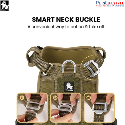 Truelove Escape Proof Dog Harness – Pool Blue – Double H-Design Safety Harness for Strong Dogs