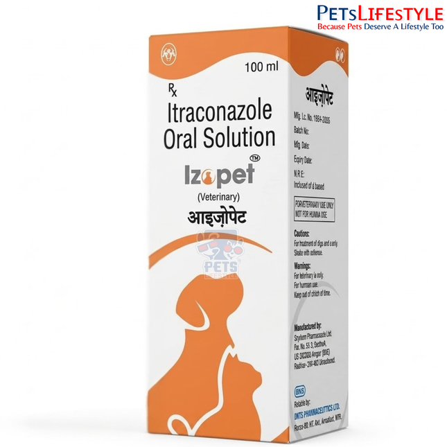 Intas Izopet Itraconazole Syrup for Dogs and Cats (100ml)
