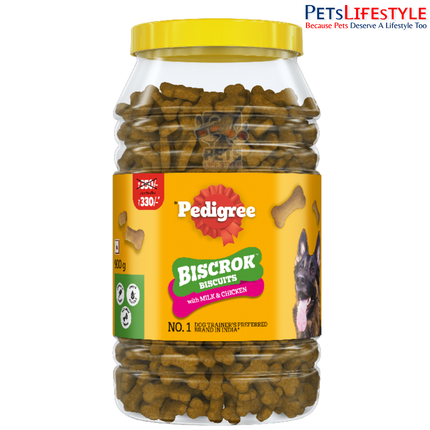 Pedigree Biscrok Dog Biscuit Treats (Above 4 Months), Milk & Chicken Flavour,