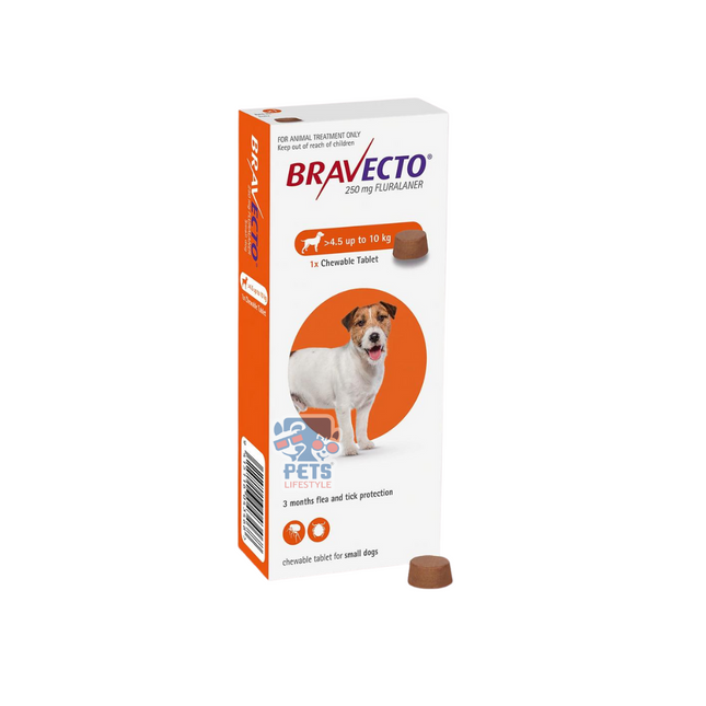 Bravecto Tick & Flea Chewable Tablet For Dogs Weighing 4.5 - 10 kg