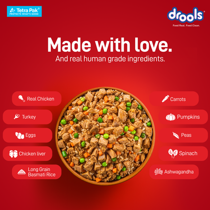 Drools Tetra Pack Real Chicken Turkey Wet Dog Food