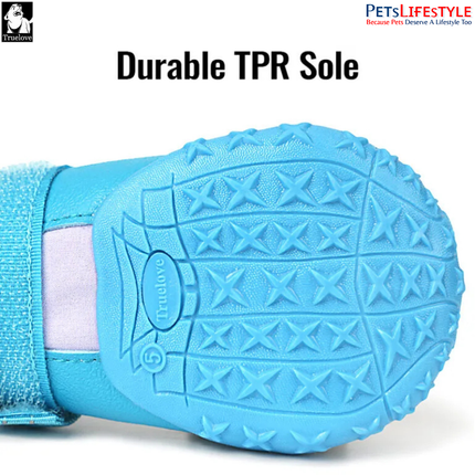 Truelove Pet Boots – Waterproof TPR Sole Dog Shoes ( 4 SHOES ) Outdoor Protection Boots