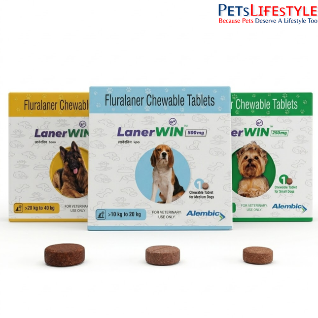 Alembic Lanerwin Fluralaner Anti Flea & Tick Chewable Tablets for Dogs & Puppies