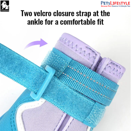 Truelove Pet Boots – Waterproof TPR Sole Dog Shoes ( 4 SHOES ) Outdoor Protection Boots