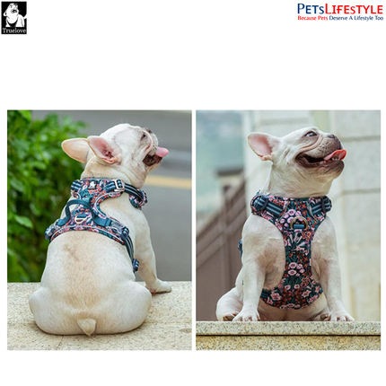 Truelove Adjustable Control Cotton Floral Pet Harness