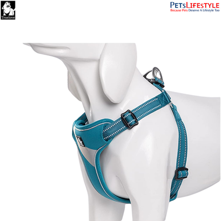 Truelove Lightweight Oxford Dog Harness – Blue – 3M Reflective Step-In Chest Harness