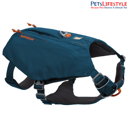Ruffwear Switchbak™ Dog Harness – Blue Moon | Padded Adventure Harness with Storage Pockets