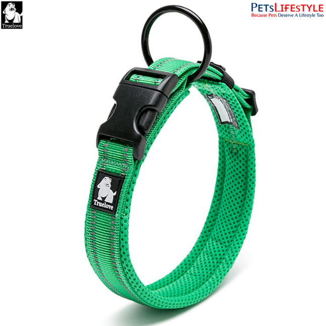 Truelove Classic Pet Collar (Grass Green) – Reflective Lightweight Performance Collar