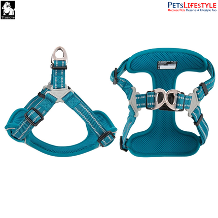 Truelove Lightweight Oxford Dog Harness – Blue – 3M Reflective Step-In Chest Harness