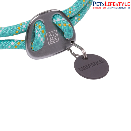 Ruffwear Knot-a-Collar Aurora Teal | Reflective Climbing Rope Dog Collar with Aluminum V-Ring