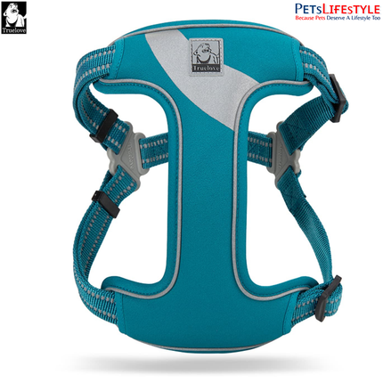 Truelove Lightweight Oxford Dog Harness – Blue – 3M Reflective Step-In Chest Harness