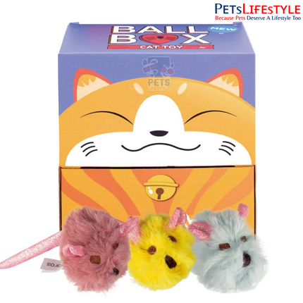FOFOS Ball Box Rattle Cat Toy (Assorted) – Sparkle Rattle Ball with Bell for Kittens & Cats