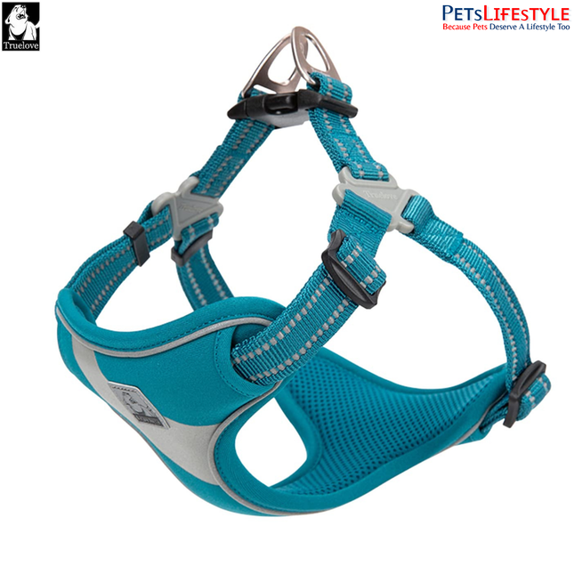 Truelove Lightweight Oxford Dog Harness – Blue – 3M Reflective Step-In Chest Harness