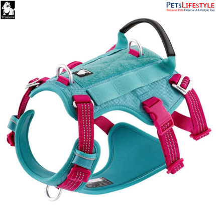 Truelove Escape Proof Dog Harness – Pool Blue – Double H-Design Safety Harness for Strong Dogs