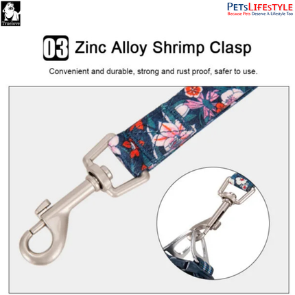 Truelove Multi Handle Floral Leash – Navy Blazer – Premium Control Dog Leash