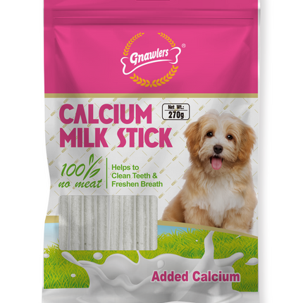 GNAWLERS All Life Stages Calcium Milk Stick Dog Treat, Brown, 270 g