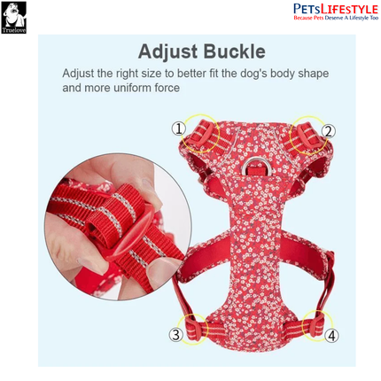 Truelove Adjustable Control Cotton Floral Pet Harness