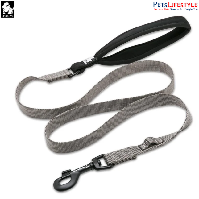 TRUELOVE Nylon Gray Leash – Neoprene Padded Handle Dog Leash